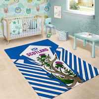 Scotland Thistle and Saltire Area Rug with Blue and White National Design - Wonder Print Shop