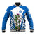 Scotland Thistle and Saltire Baseball Jacket with Blue and White National Design - Wonder Print Shop