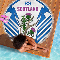 Scotland Thistle and Saltire Beach Blanket with Blue and White National Design - Wonder Print Shop