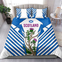 Scotland Thistle and Saltire Bedding Set with Blue and White National Design - Wonder Print Shop