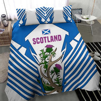 Scotland Thistle and Saltire Bedding Set with Blue and White National Design - Wonder Print Shop