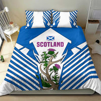 Scotland Thistle and Saltire Bedding Set with Blue and White National Design - Wonder Print Shop