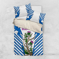 Scotland Thistle and Saltire Bedding Set with Blue and White National Design - Wonder Print Shop