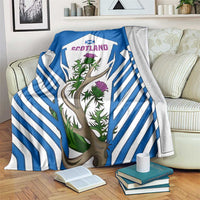 Scotland Thistle and Saltire Blanket with Blue and White National Design - Wonder Print Shop