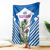 Scotland Thistle and Saltire Blanket with Blue and White National Design - Wonder Print Shop