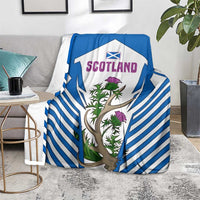 Scotland Thistle and Saltire Blanket with Blue and White National Design - Wonder Print Shop