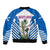 Scotland Thistle and Saltire Bomber Jacket with Blue and White National Design - Wonder Print Shop