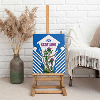 Scotland Thistle and Saltire Canvas Wall Art with Blue and White National Design - Wonder Print Shop