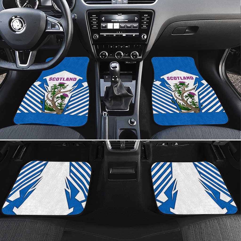Scotland Thistle and Saltire Car Mats with Blue and White National Design - Wonder Print Shop