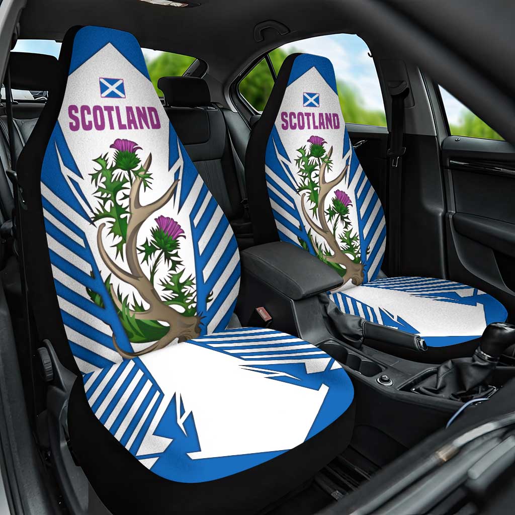 Scotland Thistle and Saltire Car Seat Cover with Blue and White National Design - Wonder Print Shop