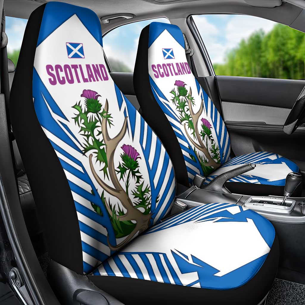 Scotland Thistle and Saltire Car Seat Cover with Blue and White National Design - Wonder Print Shop