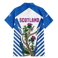 Scotland Thistle and Saltire Family Matching Mermaid Dress and Hawaiian Shirt with Blue and White National Design - Wonder Print Shop