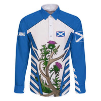 Scotland Thistle and Saltire Family Matching Puletasi and Hawaiian Shirt with Blue and White National Design - Wonder Print Shop