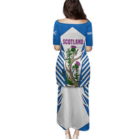 Scotland Thistle and Saltire Family Matching Puletasi and Hawaiian Shirt with Blue and White National Design - Wonder Print Shop