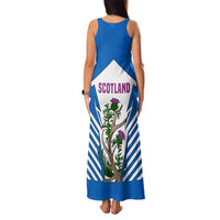Scotland Thistle and Saltire Family Matching Tank Maxi Dress and Hawaiian Shirt with Blue and White National Design - Wonder Print Shop