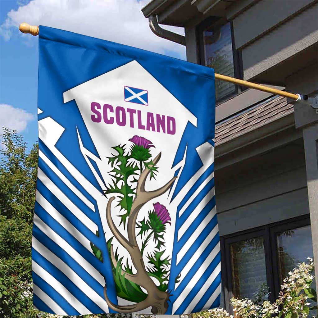 Scotland Thistle and Saltire Garden Flag with Blue and White National Design - Wonder Print Shop