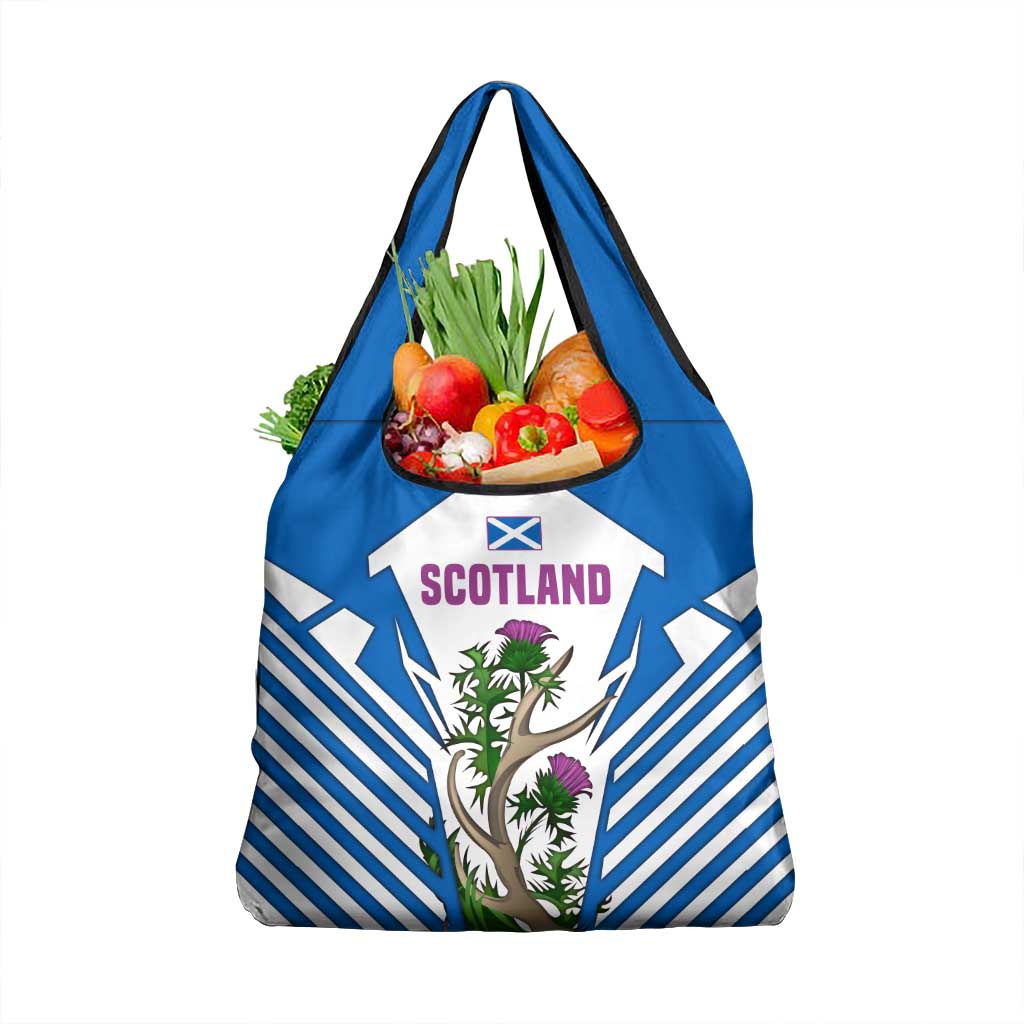 Scotland Thistle and Saltire Grocery Bag with Blue and White National Design - Wonder Print Shop