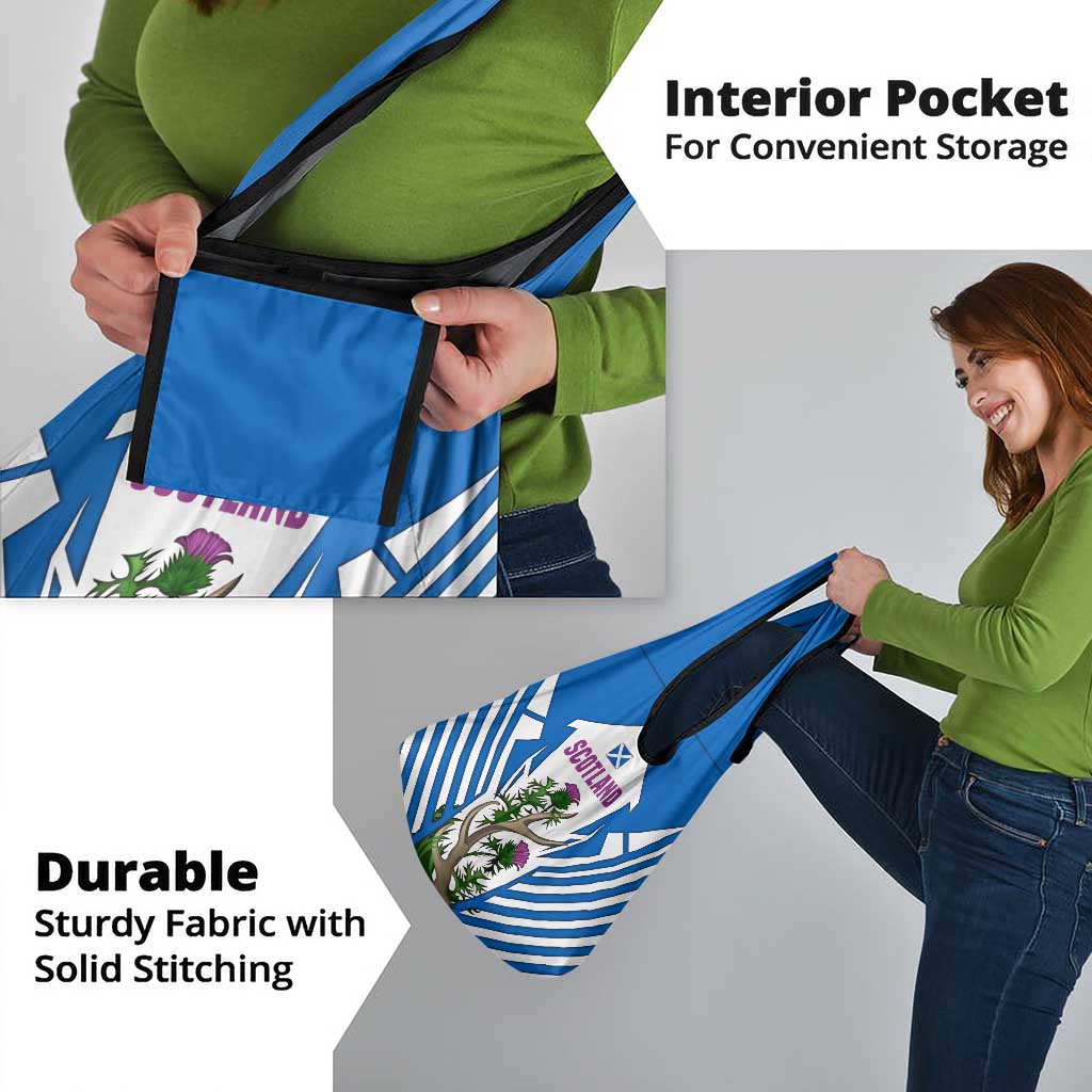 Scotland Thistle and Saltire Grocery Bag with Blue and White National Design - Wonder Print Shop