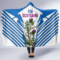 Scotland Thistle and Saltire Hooded Blanket with Blue and White National Design - Wonder Print Shop