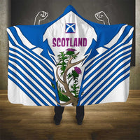 Scotland Thistle and Saltire Hooded Blanket with Blue and White National Design - Wonder Print Shop