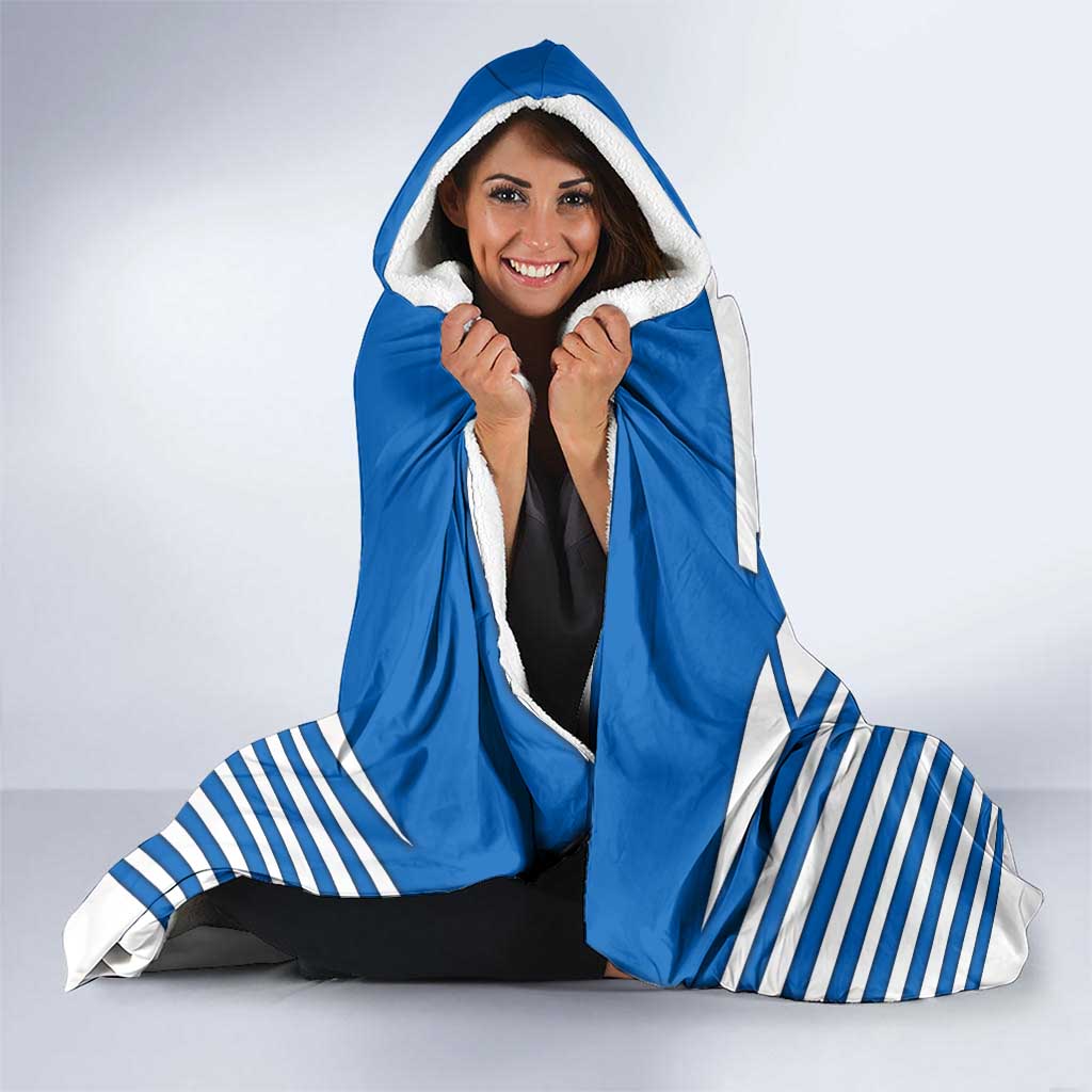 Scotland Thistle and Saltire Hooded Blanket with Blue and White National Design - Wonder Print Shop