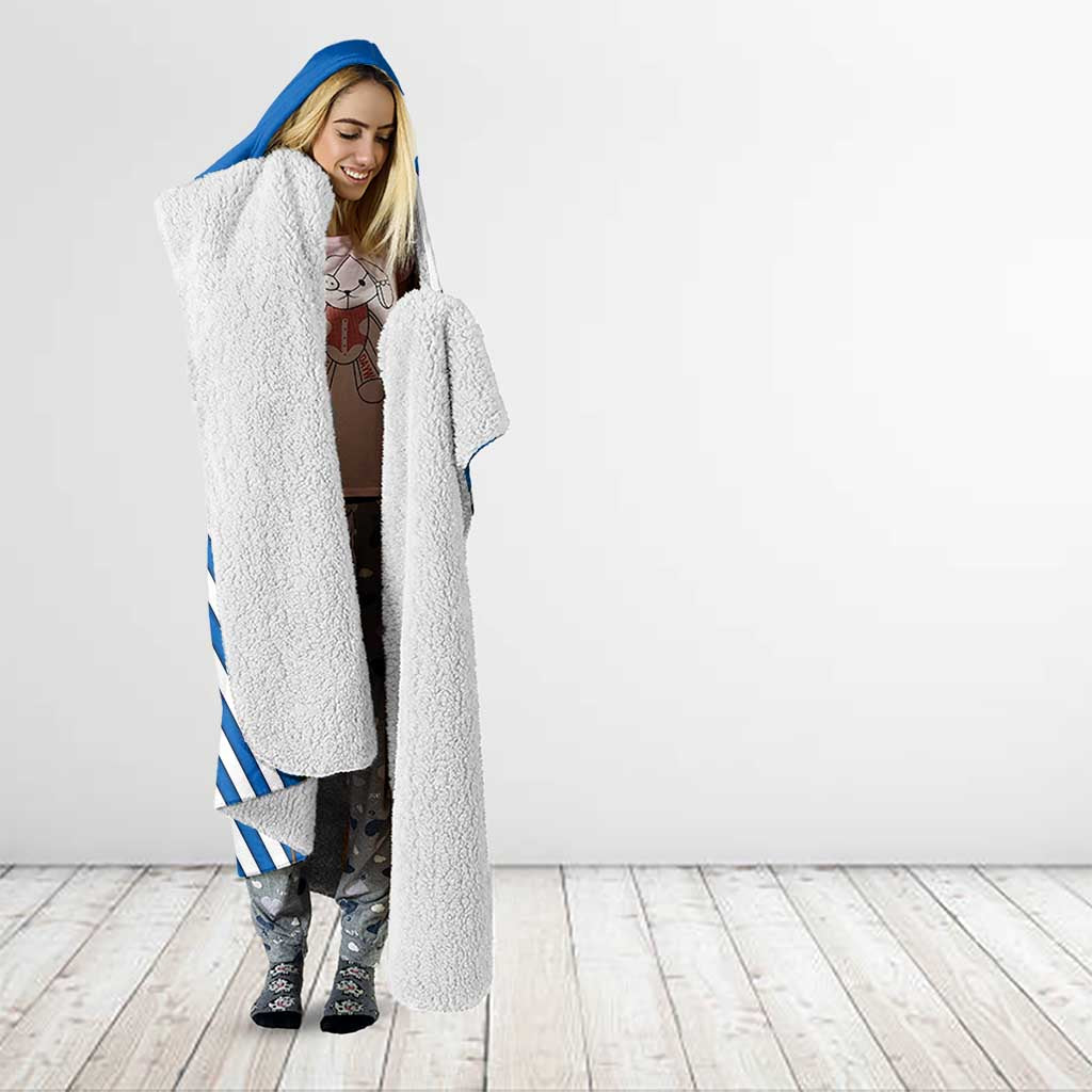Scotland Thistle and Saltire Hooded Blanket with Blue and White National Design - Wonder Print Shop