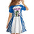 Scotland Thistle and Saltire Kid Short Sleeve Dress with Blue and White National Design - Wonder Print Shop