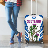 Scotland Thistle and Saltire Luggage Cover with Blue and White National Design - Wonder Print Shop