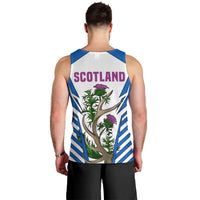 Scotland Thistle and Saltire Men Tank Top with Blue and White National Design - Wonder Print Shop