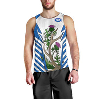 Scotland Thistle and Saltire Men Tank Top with Blue and White National Design - Wonder Print Shop