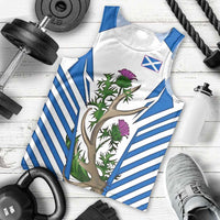 Scotland Thistle and Saltire Men Tank Top with Blue and White National Design - Wonder Print Shop