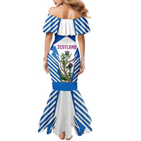 Scotland Thistle and Saltire Mermaid Dress with Blue and White National Design - Wonder Print Shop