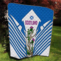 Scotland Thistle and Saltire Quilt with Blue and White National Design - Wonder Print Shop