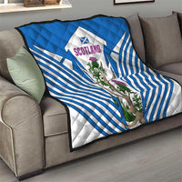 Scotland Thistle and Saltire Quilt with Blue and White National Design - Wonder Print Shop