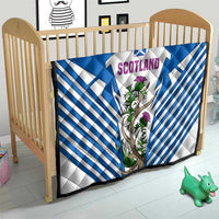 Scotland Thistle and Saltire Quilt with Blue and White National Design - Wonder Print Shop