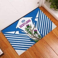 Scotland Thistle and Saltire Rubber Doormat with Blue and White National Design - Wonder Print Shop