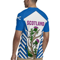 Scotland Thistle and Saltire Rugby Jersey with Blue and White National Design - Wonder Print Shop