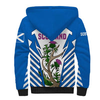 Scotland Thistle and Saltire Sherpa Hoodie with Blue and White National Design - Wonder Print Shop