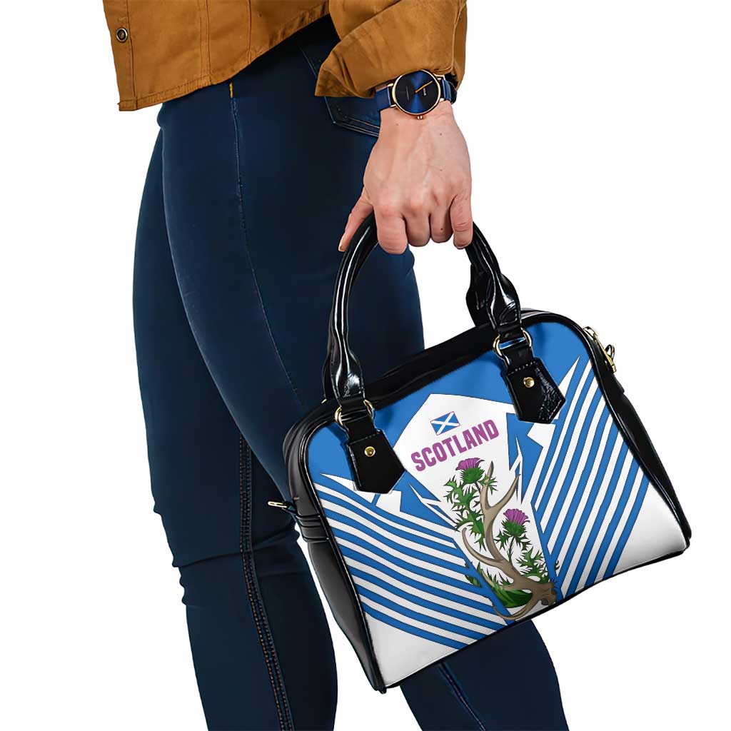 Scotland Thistle and Saltire Shoulder Handbag with Blue and White National Design - Wonder Print Shop