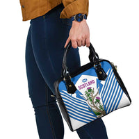 Scotland Thistle and Saltire Shoulder Handbag with Blue and White National Design - Wonder Print Shop