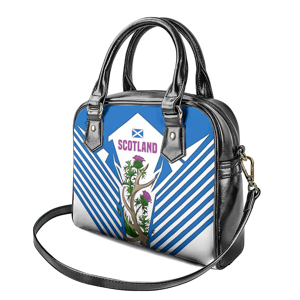 Scotland Thistle and Saltire Shoulder Handbag with Blue and White National Design - Wonder Print Shop
