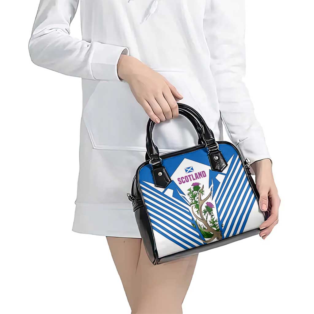 Scotland Thistle and Saltire Shoulder Handbag with Blue and White National Design - Wonder Print Shop
