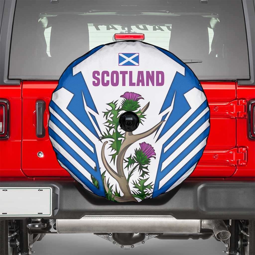Scotland Thistle and Saltire Spare Tire Cover with Blue and White National Design - Wonder Print Shop