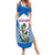 Scotland Thistle and Saltire Summer Maxi Dress with Blue and White National Design - Wonder Print Shop