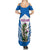 Scotland Thistle and Saltire Summer Maxi Dress with Blue and White National Design - Wonder Print Shop