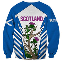 Scotland Thistle and Saltire Sweatshirt with Blue and White National Design - Wonder Print Shop