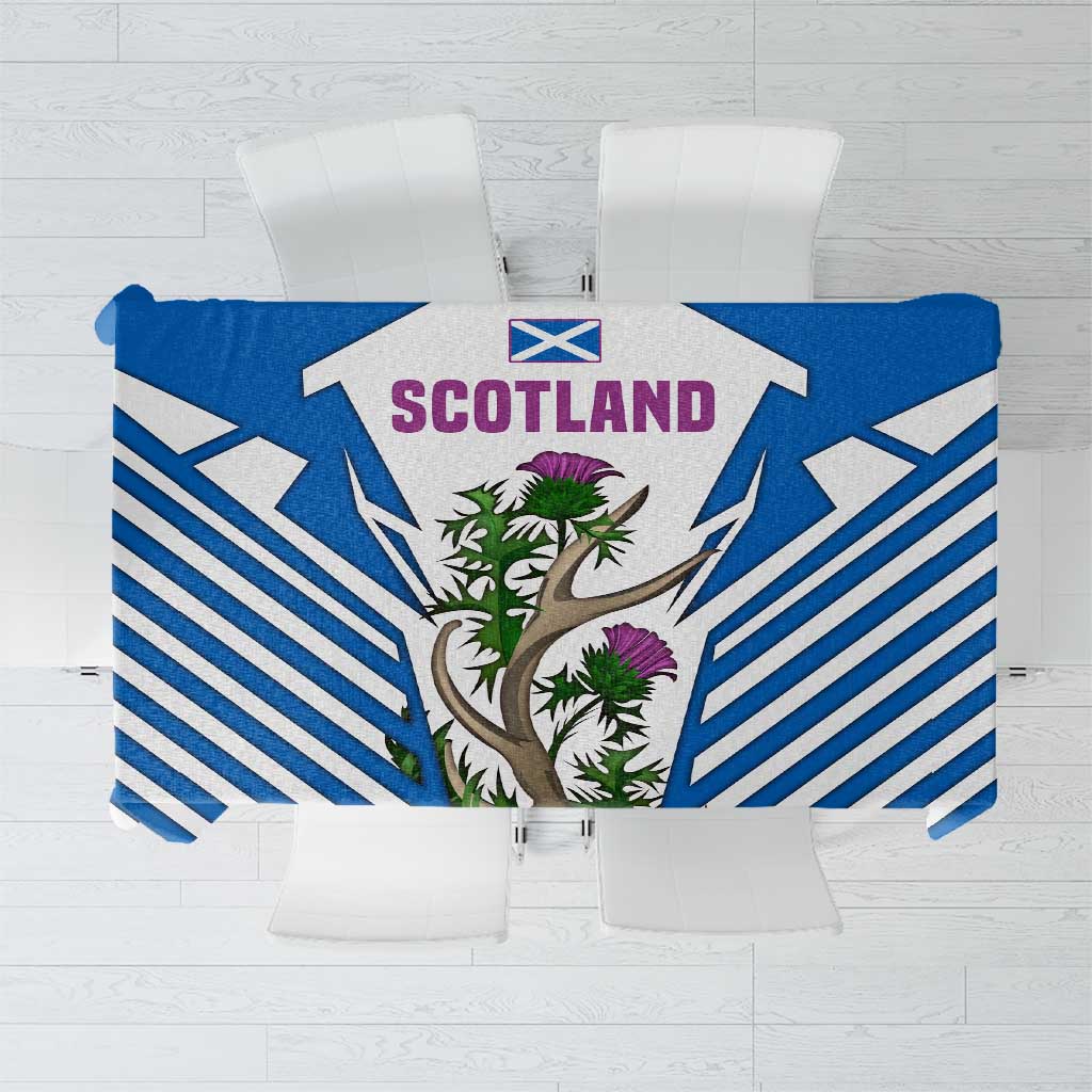Scotland Thistle and Saltire Tablecloth with Blue and White National Design - Wonder Print Shop