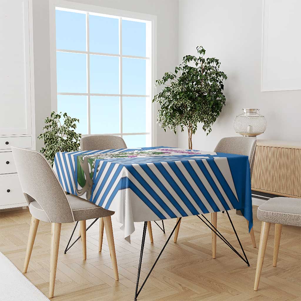 Scotland Thistle and Saltire Tablecloth with Blue and White National Design - Wonder Print Shop