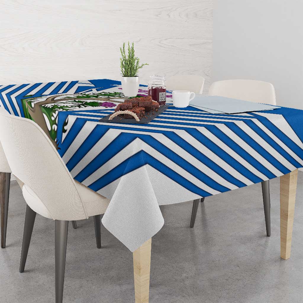 Scotland Thistle and Saltire Tablecloth with Blue and White National Design - Wonder Print Shop