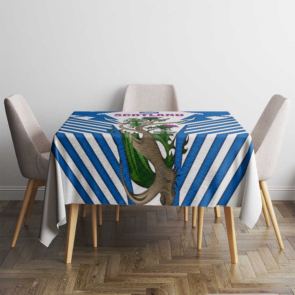 Scotland Thistle and Saltire Tablecloth with Blue and White National Design - Wonder Print Shop